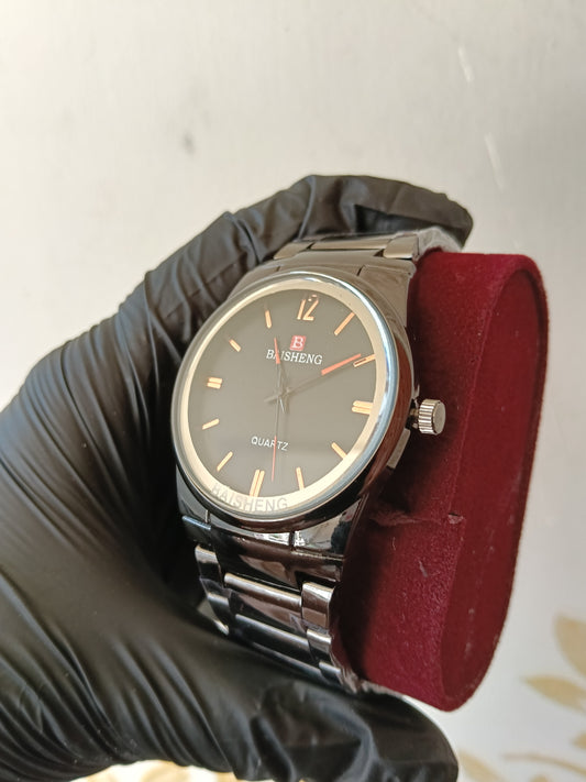 Black chain light weight watch