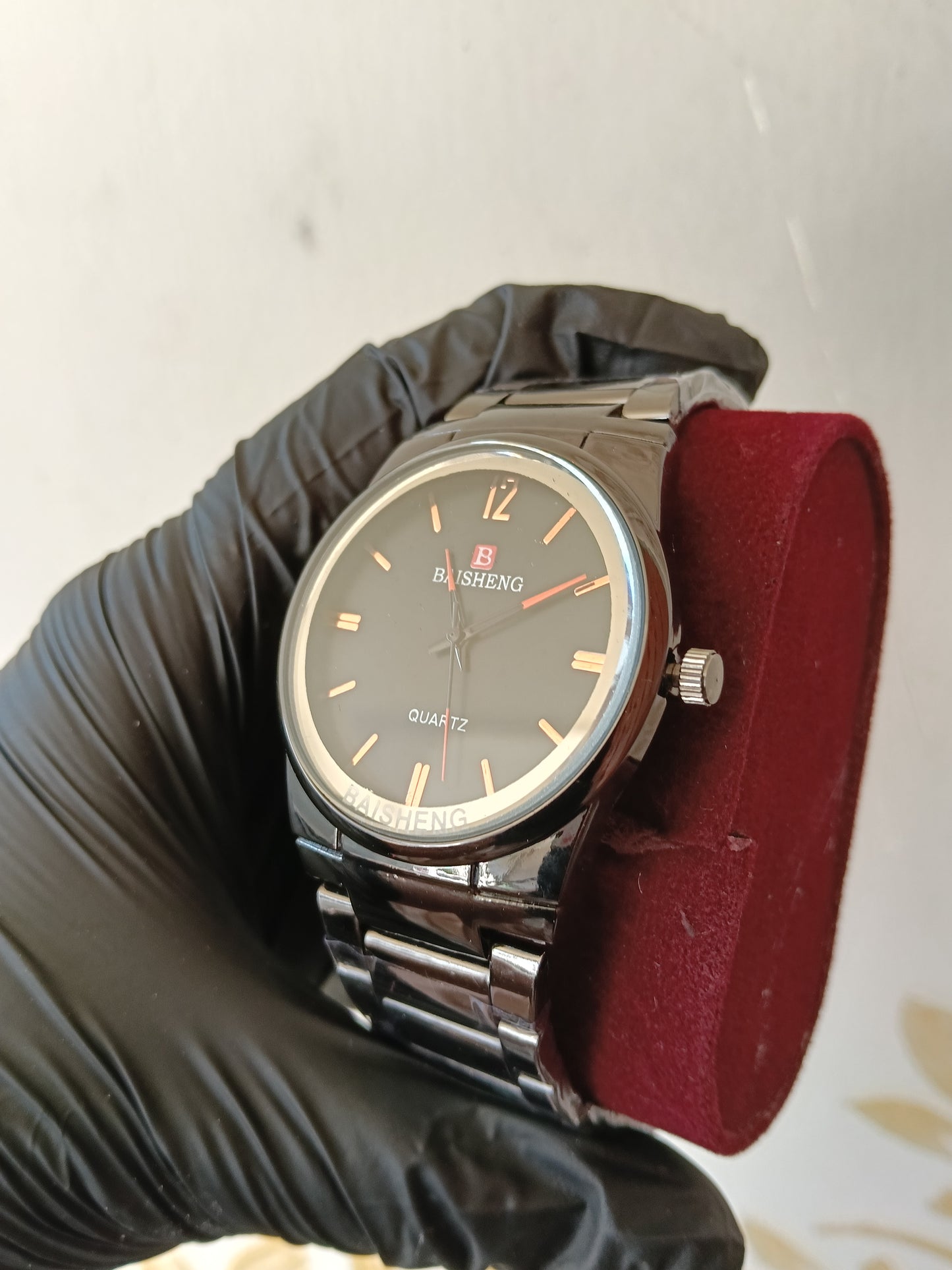 Black chain light weight watch