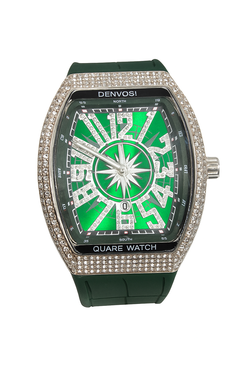 Green Diamond Dial with rubber strap