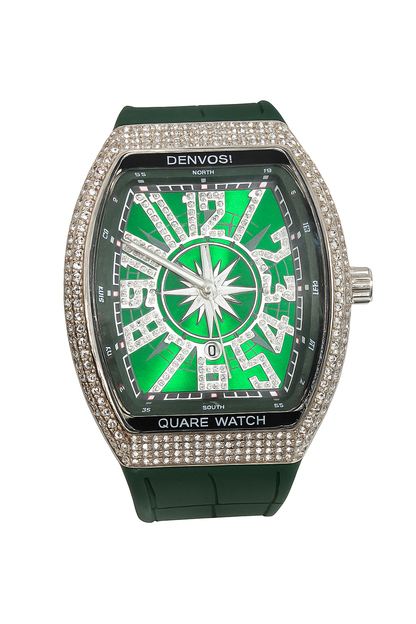 Green Diamond Dial with rubber strap