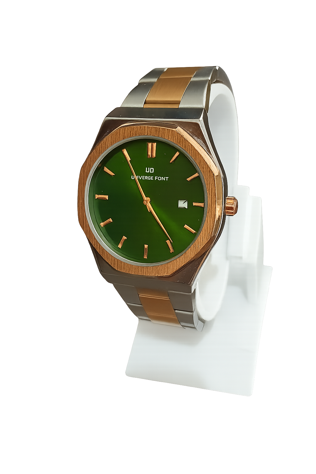 Elegant green dial with the sliver chain