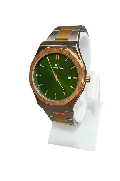 Elegant green dial with the sliver chain