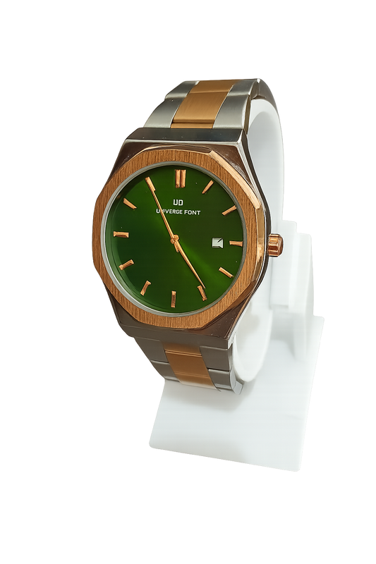 Elegant green dial with the sliver chain
