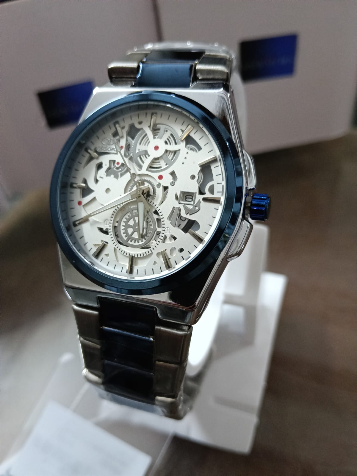 Silver-Blue Classic Watch