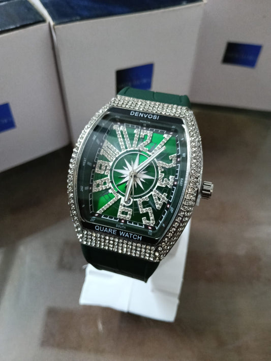 Green Diamond Dial with rubber strap