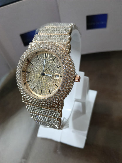 Diamond Variant Luxury Watch with rose golde base | unisex wrist watch