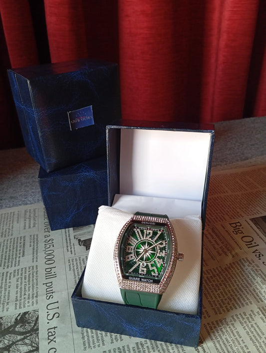 Green Diamond Dial with rubber strap