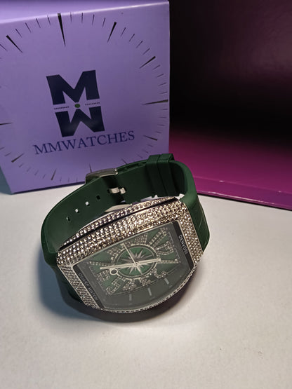 Green Aura Diamond Strap Watch