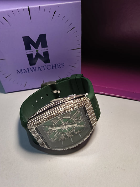 Green Aura Diamond Strap Watch