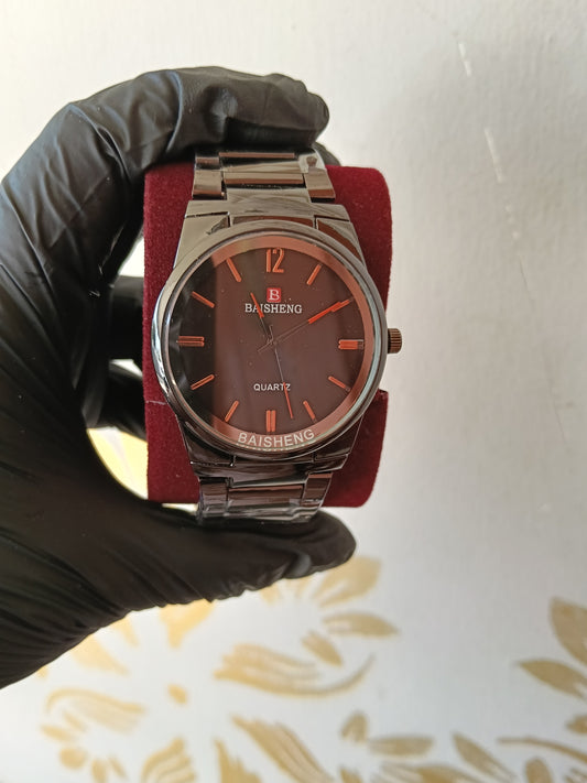 Black chain light weight watch